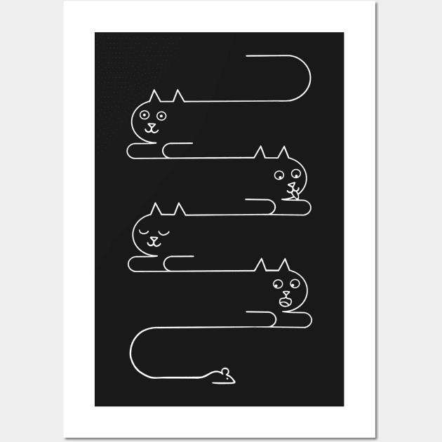 Cats Line Wall Art by coffeeman